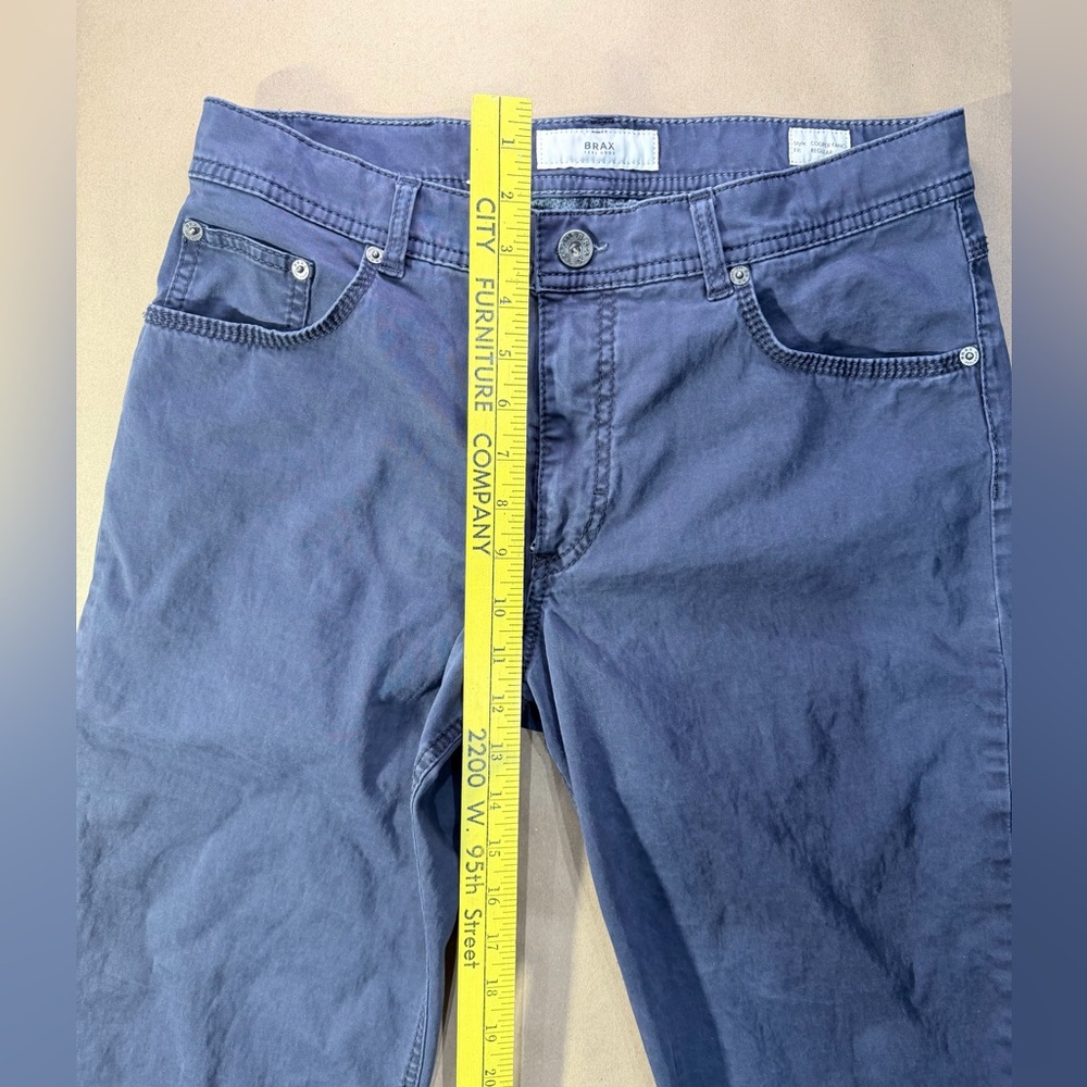BRAX Cooper Fancy Pants Men’s 33x32 – Regular Fit Dark Blue Chino - Picture 8 of 8